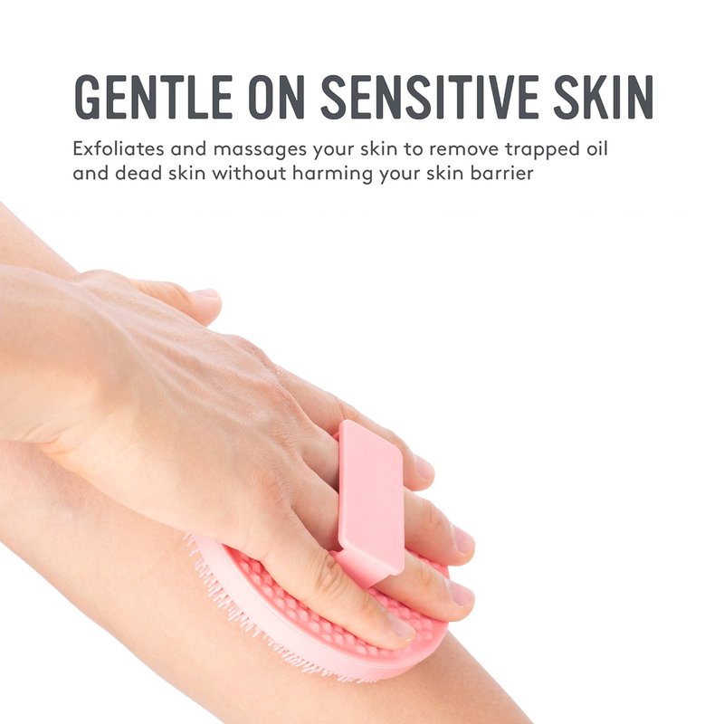 Arswin Silicone Body Scrubber,Soft Silicone Shower Brush,Exfoliating Body Scrubber for Sensitive Skin,Eco Friendly Shower Scrubber for Body Massage,Silicone Body Brush for Showering,Charcoal (Pink)