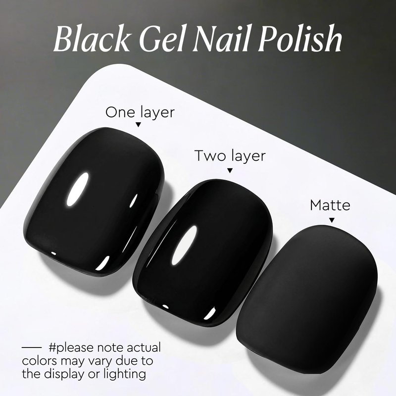 AZUREBEAUTY Black Gel Nail Polish 18ML – Classic Black High Pigment Opaque Soak Off UV/LED Gel Polish, High Gloss Solid for Nail Art, DIY Manicure & Salon Use