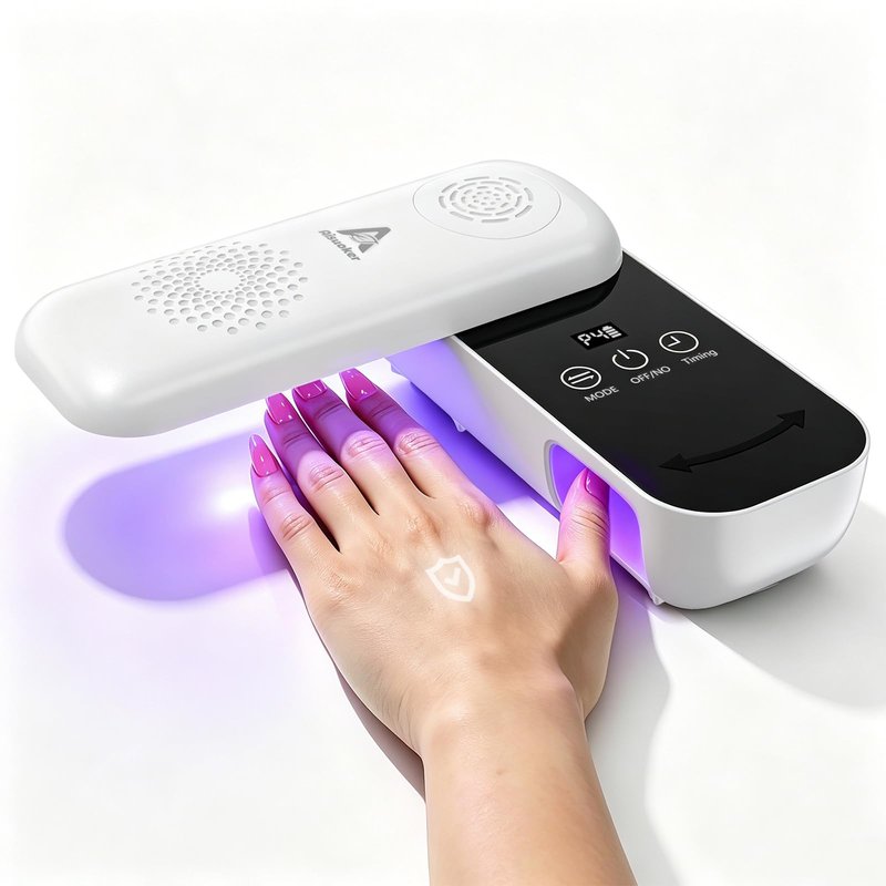 Aisuoker Compact Cordless UV Nail Lamp, Portable Nail Dryer for Gel Polish with 36 Beads, Rotatable Panel & UV Protection Design, Rechargeable LED Nail Light with 4 Modes ＆ Timer for Salon and Home