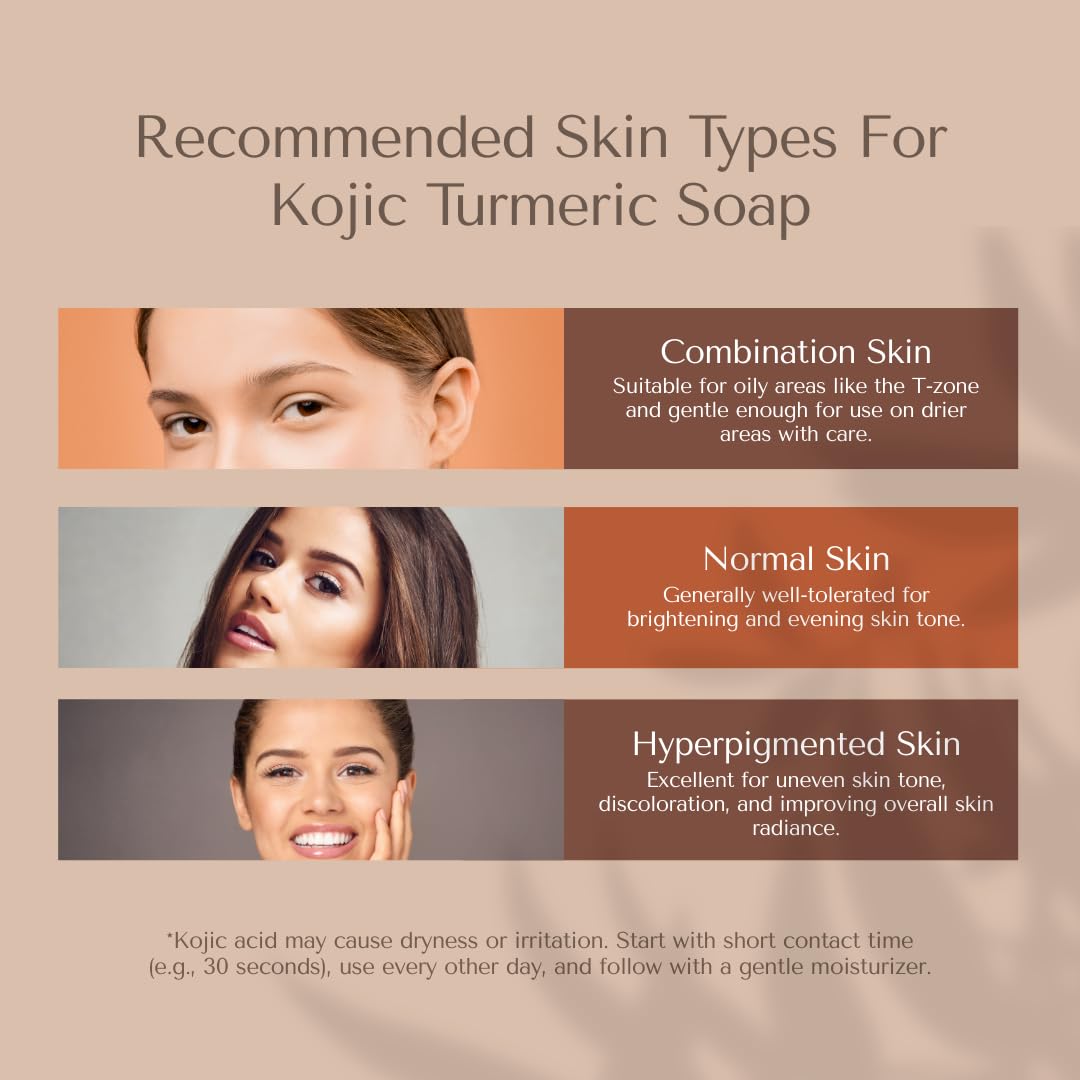Organic To Green Kojic Turmeric Soap for Dark Spots - Infused with Hyaluronic Acid, Retinol, Vitamin E, Shea Butter, Collagen (3 Pack - Lemon, Fresh Ginger, and Lavender Scent)
