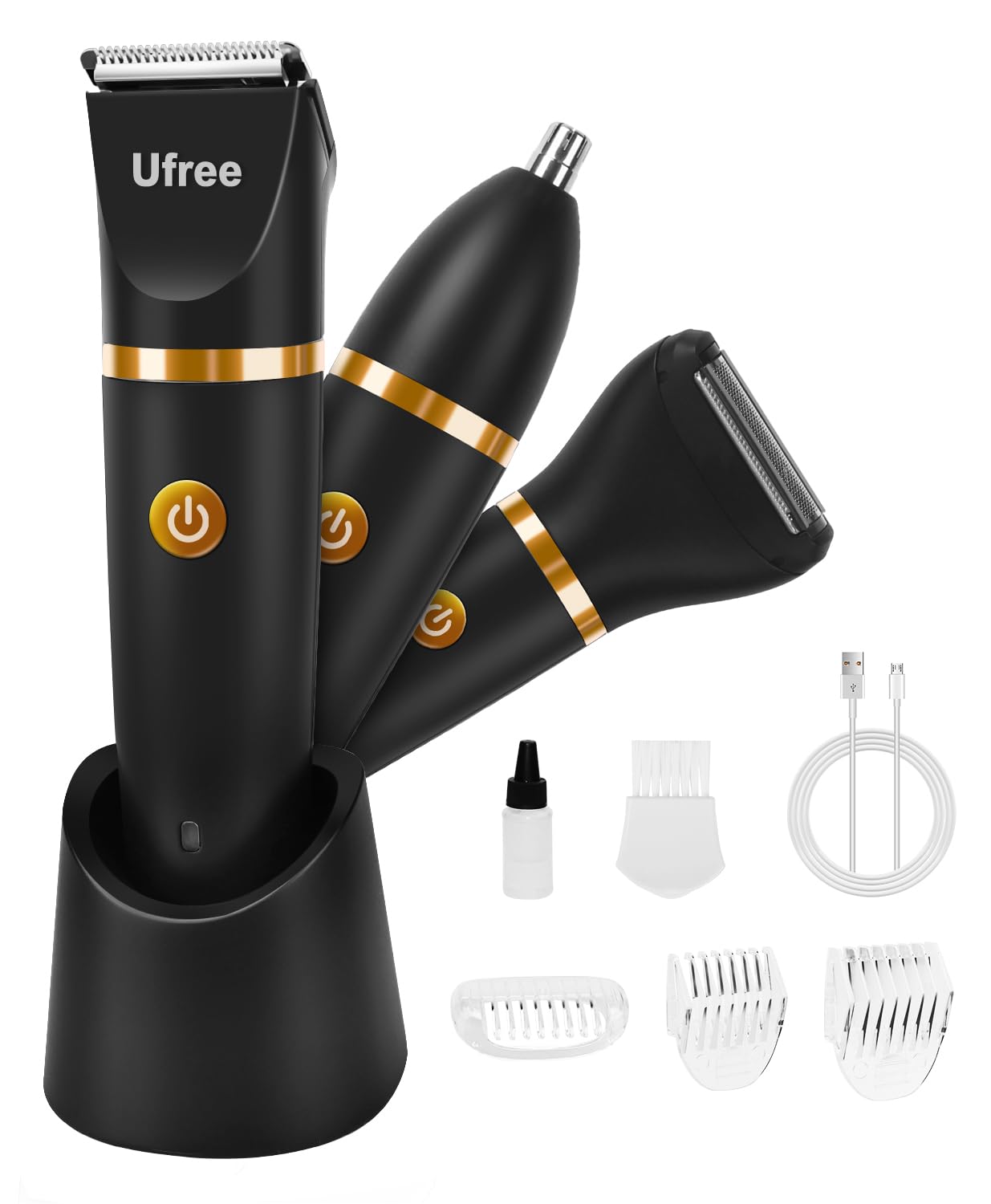Ufree Bikini Trimmer - Rechargeable Electric Razor for Women | IPX7 Waterproof, Black Body Hair Shaver