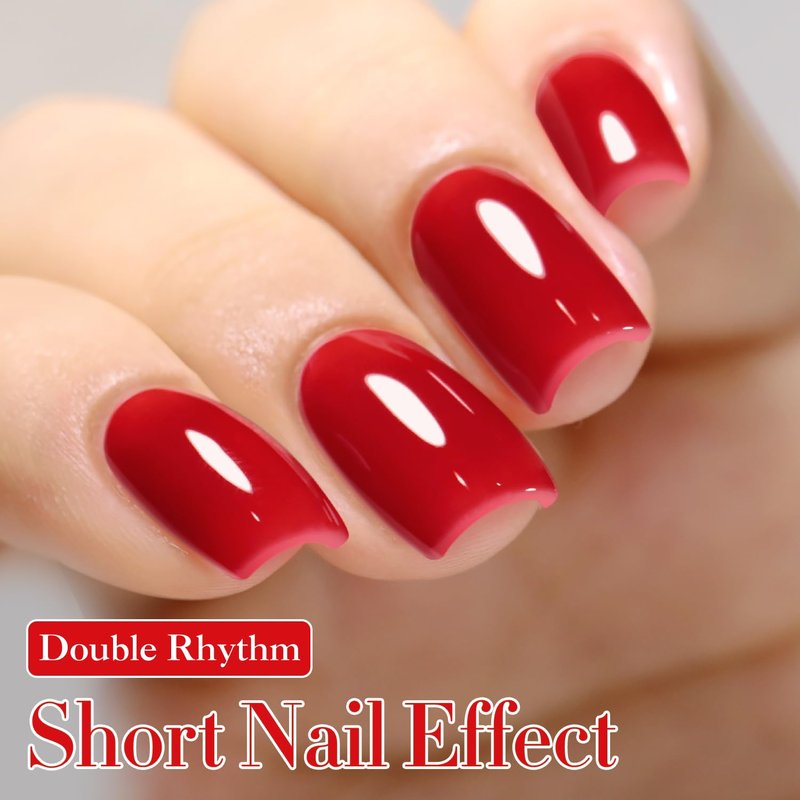 Double Rhythm 15ML Gel Polish Pure Sheer Same Color Same Bottle Gel Polish Art Manicure Salon DIY at Home for Women (Jelly Red-A1450)