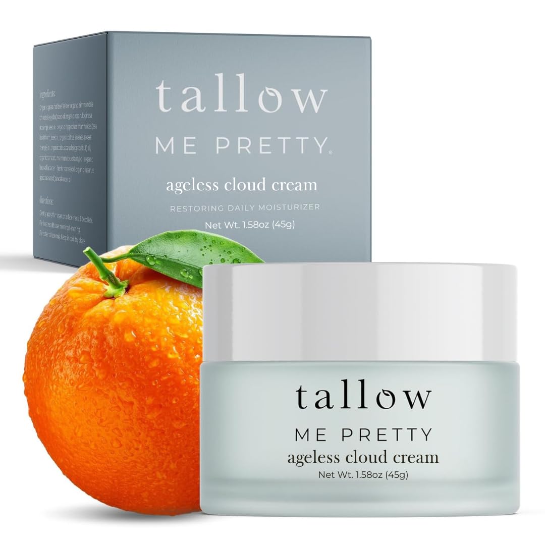 Tallow Me Pretty Ageless Cloud Cream, Powerful Nourishing Face Cream for Women, Improves Overall Texture & Boosts Skin Elasticity, Powered by Essential Fatty Acids, 1.58 Oz
