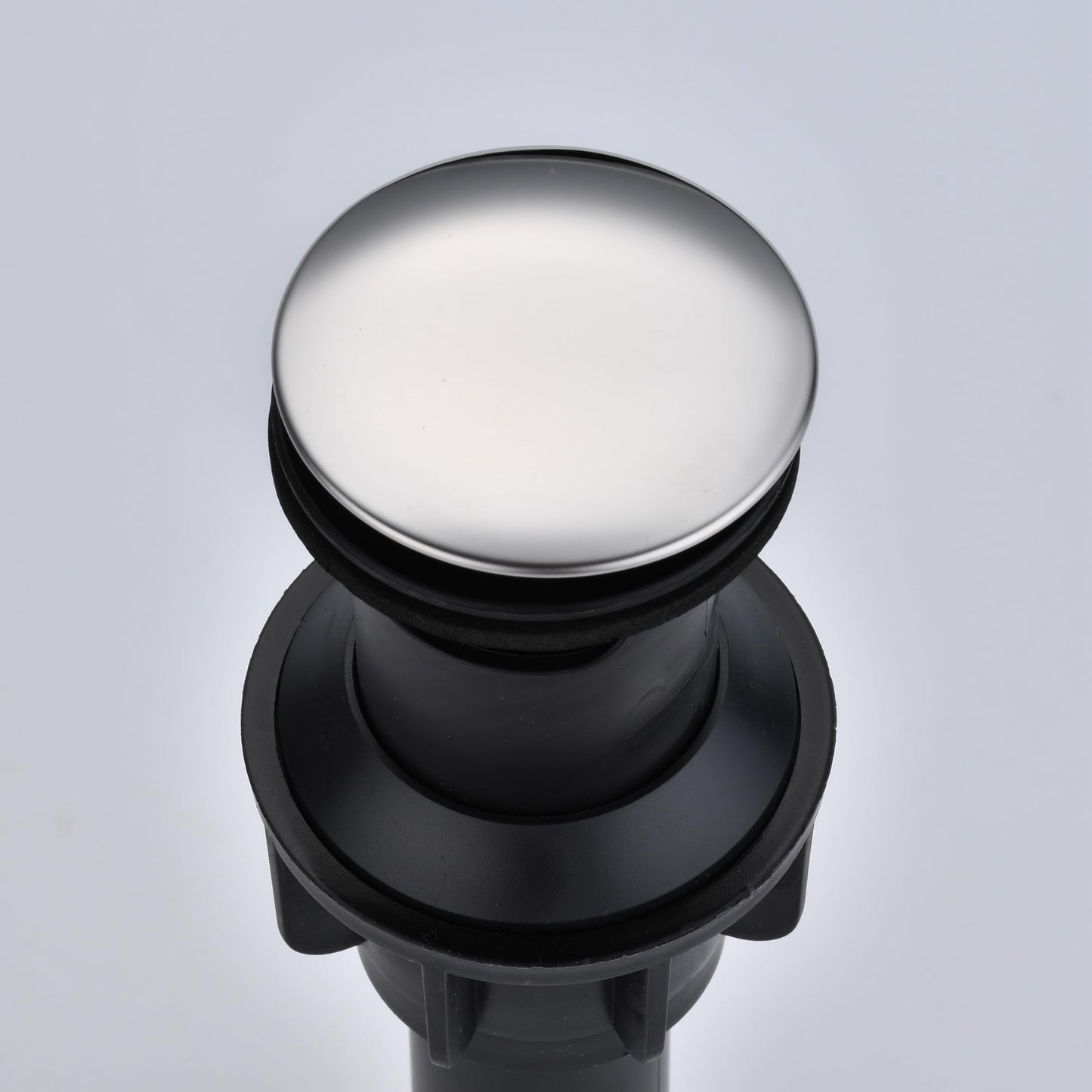 Chrome Plated Bathroom Pop-Up Sink Drain - Vessel Vanity Sink Stopper Push-Type Assembly with Overflow & Strainer, for Faucet Vessel Sinks