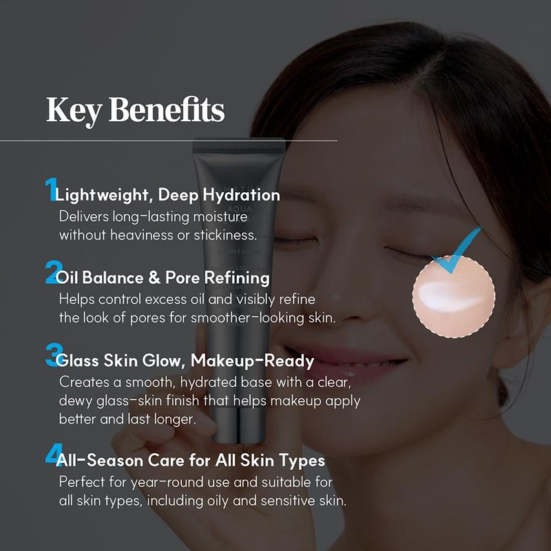 S.NATURE Pore Refining Moisturizer for Dry & Sensitive Skin – Squalane Hydrating Face Cream, Tightening & Smoothing Pores, Lightweight Korean Skincare, 2.02 fl oz