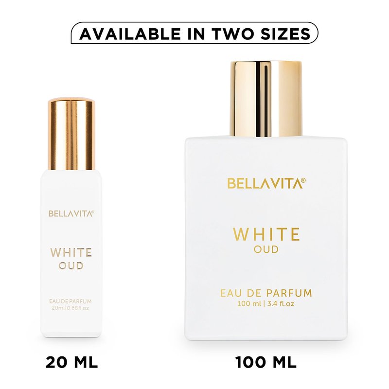 Bellavita Luxury White Oud Eau de Parfum - Travel Size 20 ml | Unisex Fragrance with Fruity and Tobacco Notes
