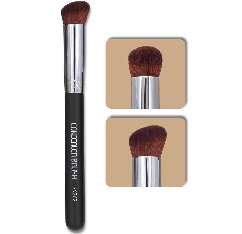 Keshima Angled Concealer Brush - Seamless Under-Eye Concealing & Contouring - Soft Synthetic Bristles