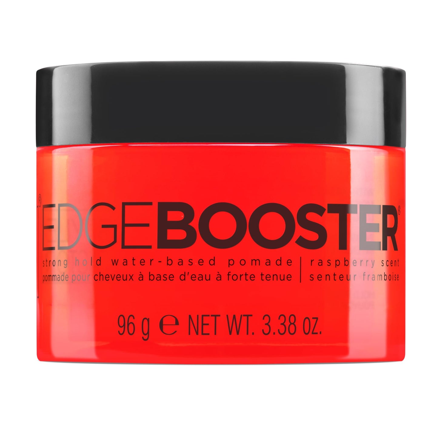 Style Factor EDGE BOOSTER Strong Hold Water-Based Pomade | Formulated with Argan Oil for Moisture & High Shine | Long Lasting Edge Control Gel | Raspberry, 3.38 oz