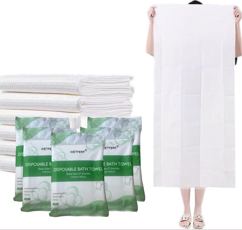 Large Disposable Bath Towels - 20 Pack Durable & Portable for Travel, Camping, Spa | 55'' x 27.5''
