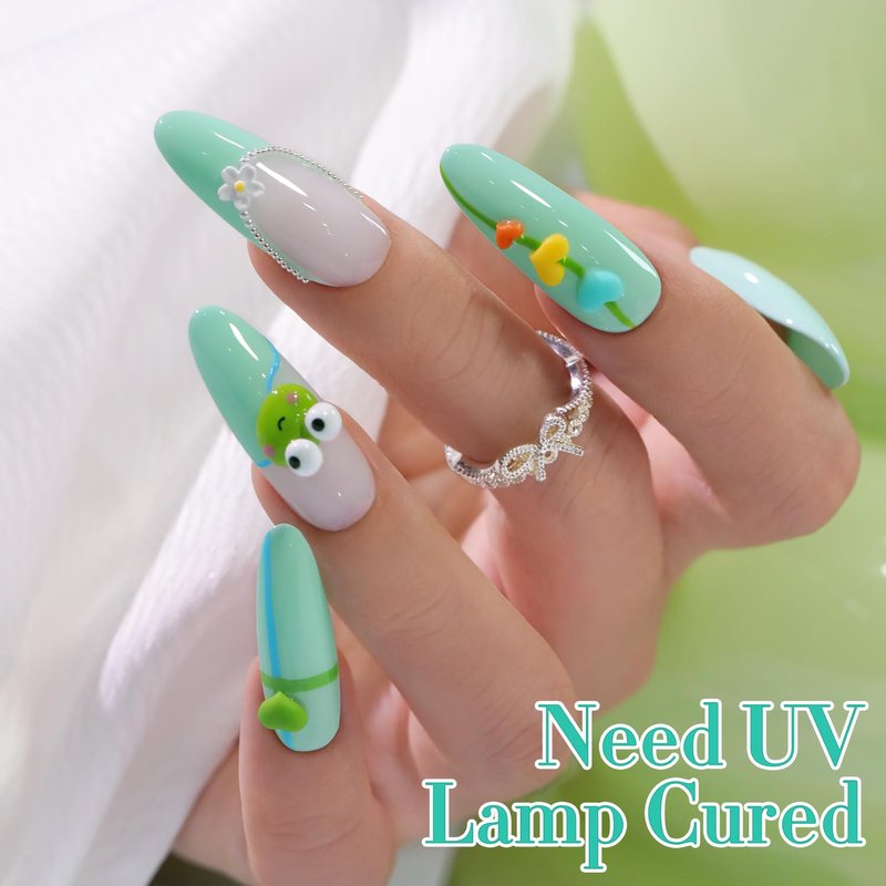 Double Rhythm 15ML Gel Nail Polish Pure Sheer Same Color Same Bottle Soak Off Gel Polish Art Manicure Salon DIY at Home for Women (Mint Green Glow-A1315)