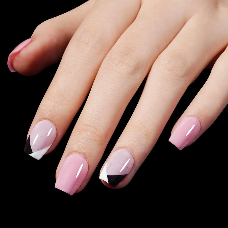 Coffin Nail Tips - 450PCS Full Cover Clear Acrylic Gel | Double-Sided Matte Press-On Nails in 15 Sizes