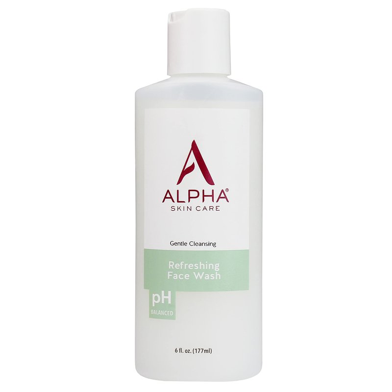 Alpha Skin Care Refreshing Face Wash, Gentle Soap-Free Formula, Citric AHA, Cleanses, Purifies, Tones & Restores pH, All Skin Types, Removes Make-Up & Oil, Anti-Aging Ingredients, 6 Oz