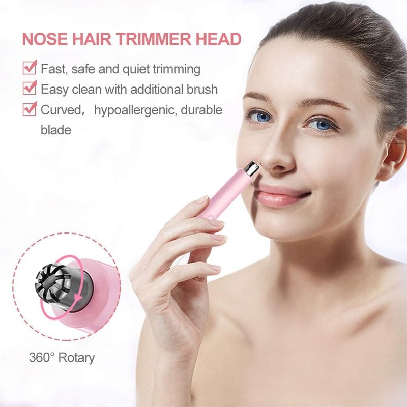 Hair Trimmer for Face, Eyebrow, Nose & Body Hair Removal - Dual Blades, Battery Powered, All-in-One Solution for Men & Women