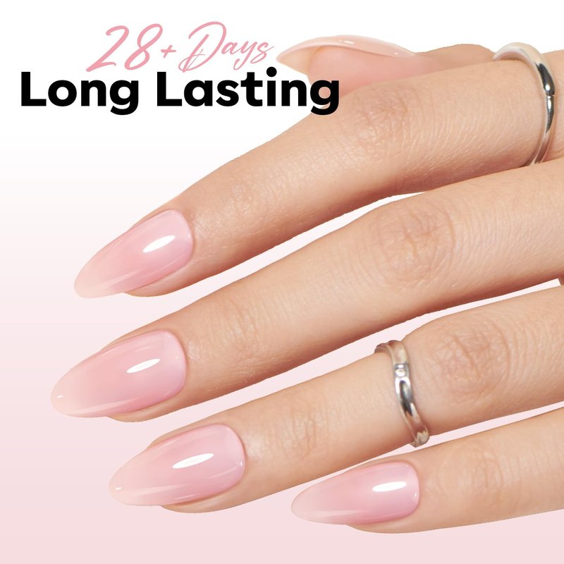 Pink Gel Nail Polish - Jelly Nude Pink for French Tips | Sheer Translucent Soak Off UV 15ML
