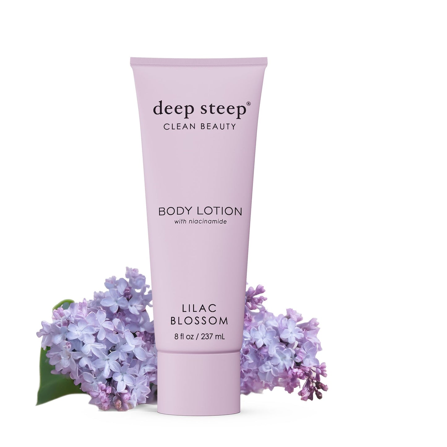 Deep Steep Body Lotion, Lilac Blossom, 8 oz – Moisturizer with Coconut Oil, Shea Butter, Argan Oil, Aloe Vera & Niacinamide – Vegan, Clean Beauty, Daily Skin Hydration
