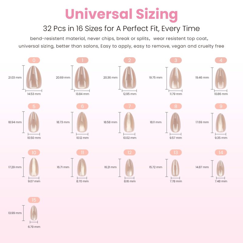 Nail Reformation Press On Nails, Glowing Aura | Natural Short Almond Fake Nails with Velvet Cat Eye, Salon Quality, Luminous Reusable Stick On Nails in 16 Sizes - 32 Nail Kit, Gifts for Women