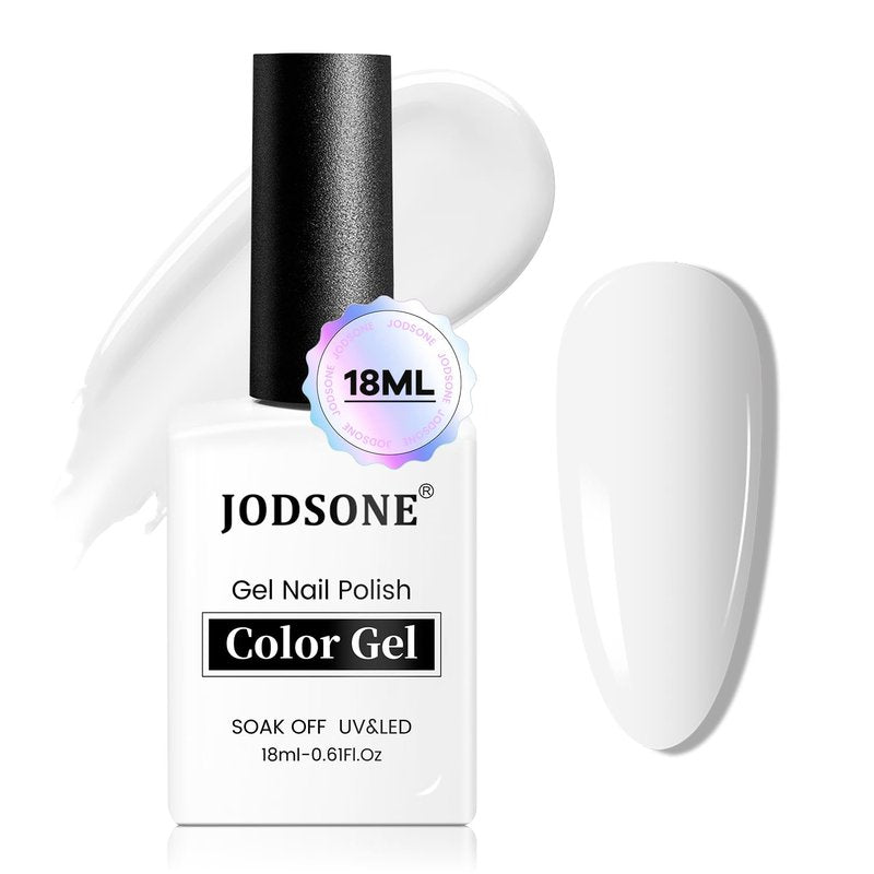 JODSONE White Gel Nail Polish - 18ml Soak Off UV Gel for Salon Quality Manicure at Home