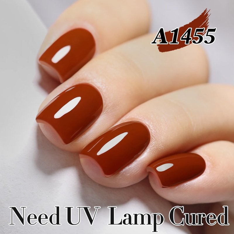 Double Rhythm Burgundy Gel Polish 15ML Pure Sheer Same Color Same Bottle Gel Polish Art Manicure Salon DIY at Home for Women (Tan Red-A1455)