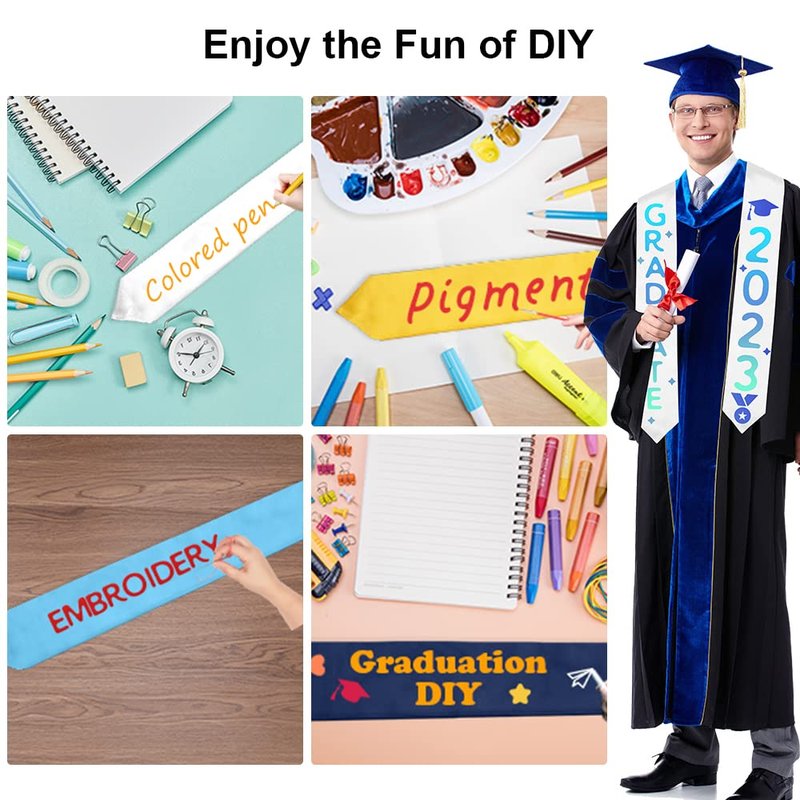 QEYMN Graduation Stole, Plain Graduation Sash, Red Graduation Stole Class of 2026 2025 2024 for Unisex Adults,Graduation Stoles Sash for Academic and Choral 70"