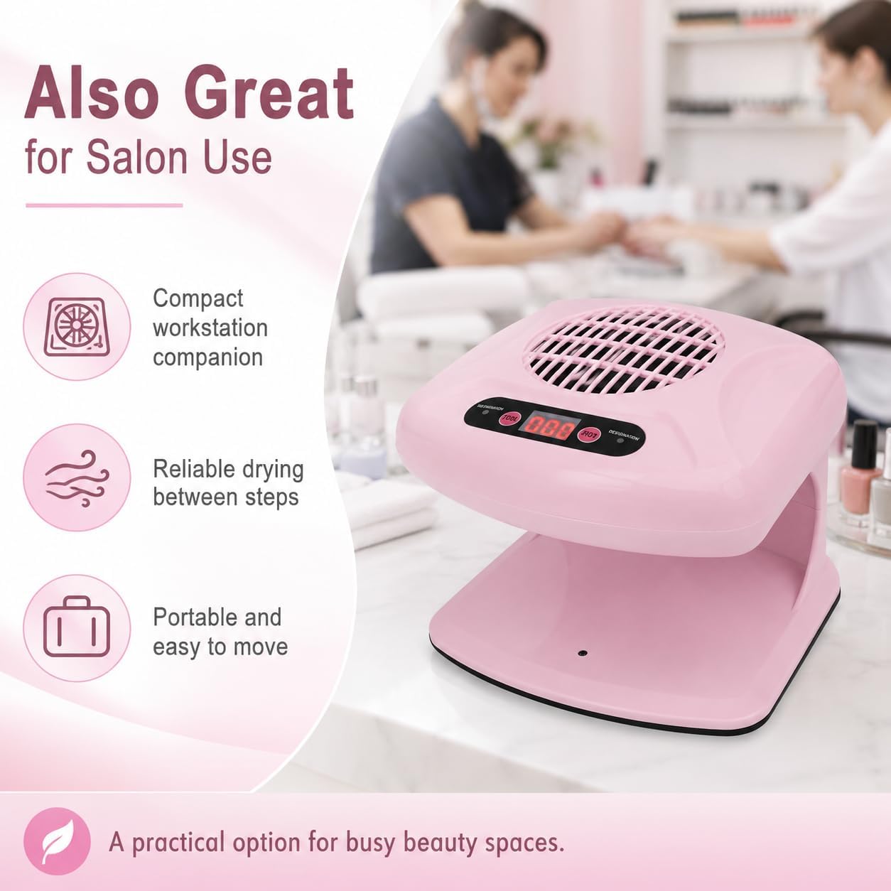Skiennix Nail Dryer - 300W Auto Sensor Fan for Quick Hot & Cold Air Drying | Salon & Home Use