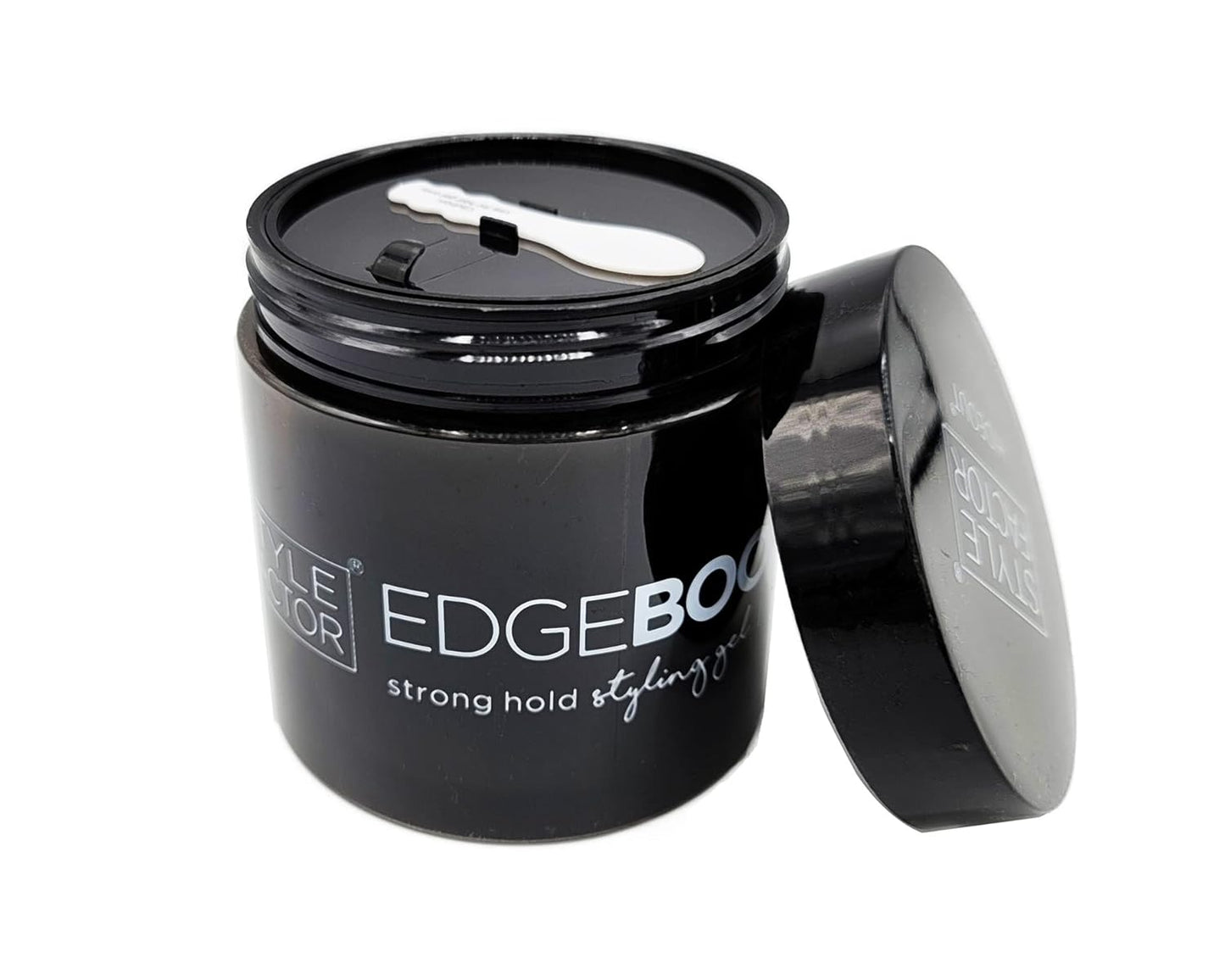 Style Factor Edge Booster HIDEOUT Styling Gel 16.9 Oz | Darkens Gray Hair with Strong Hold and High Shine (Natural Black), 16.9 Fl Oz (Pack of 1)