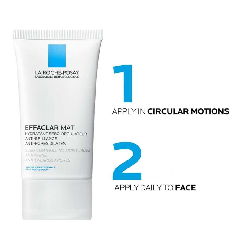 La Roche-Posay Effaclar Mat Oil-Free Mattifying Moisturizer,(Pack of 2)