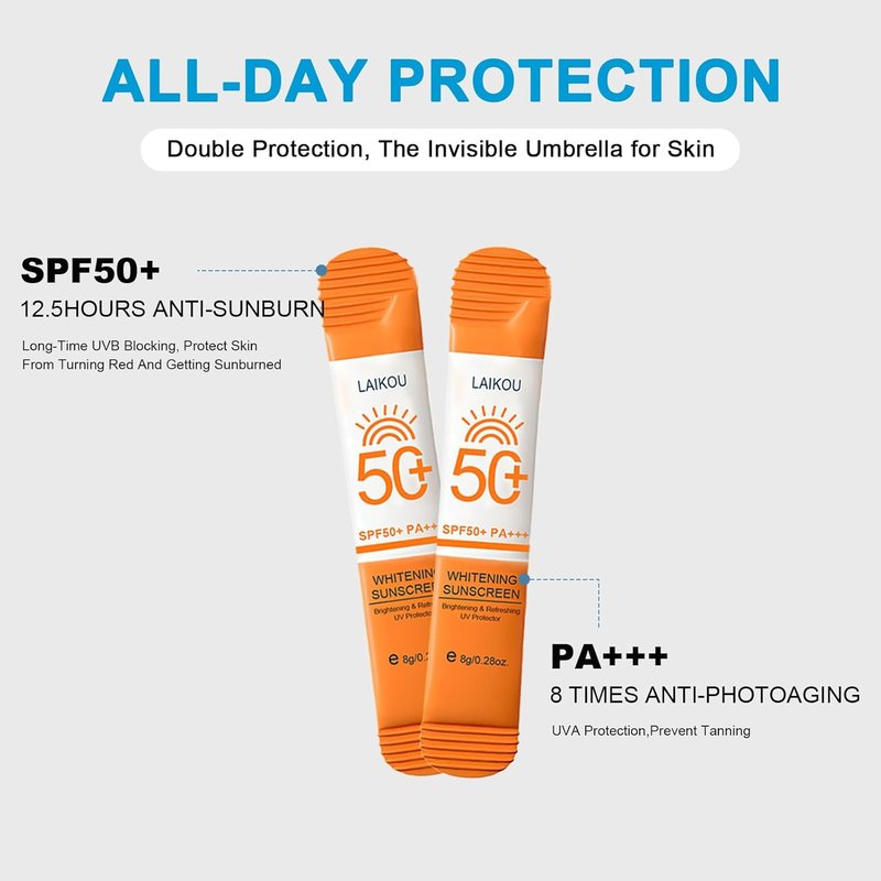 10 Pack Travel Size Sunscreen SPF50+ PA+++ - Mini Sunscreen Bulk for Face & Body, Lightweight & Non-Greasy, Water-Resistant Sunscreen Packets for Outdoor Sports & Party Favors, 0.28 OZ/Pack