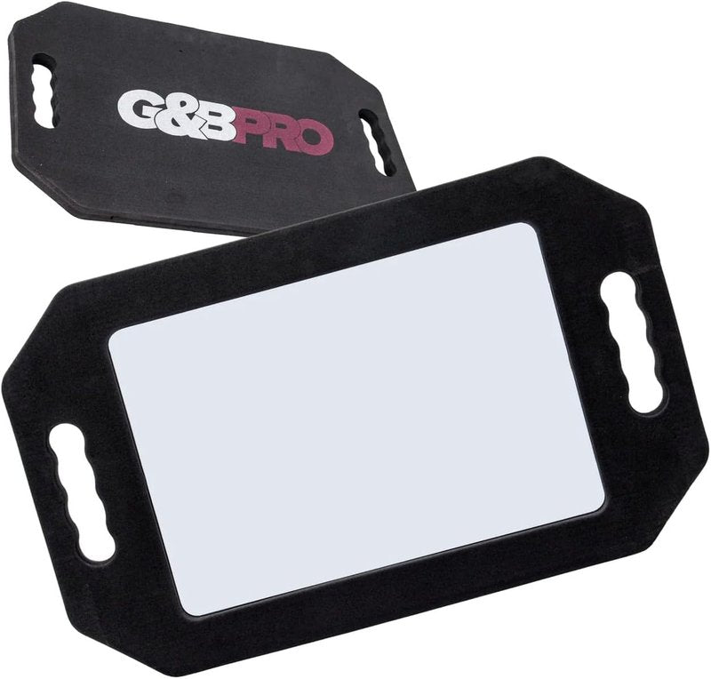 Barber Foam Mirror - Double Handle Handheld Design - Drop-Proof Lightweight Frame for Barbers & Hairstylists | Black