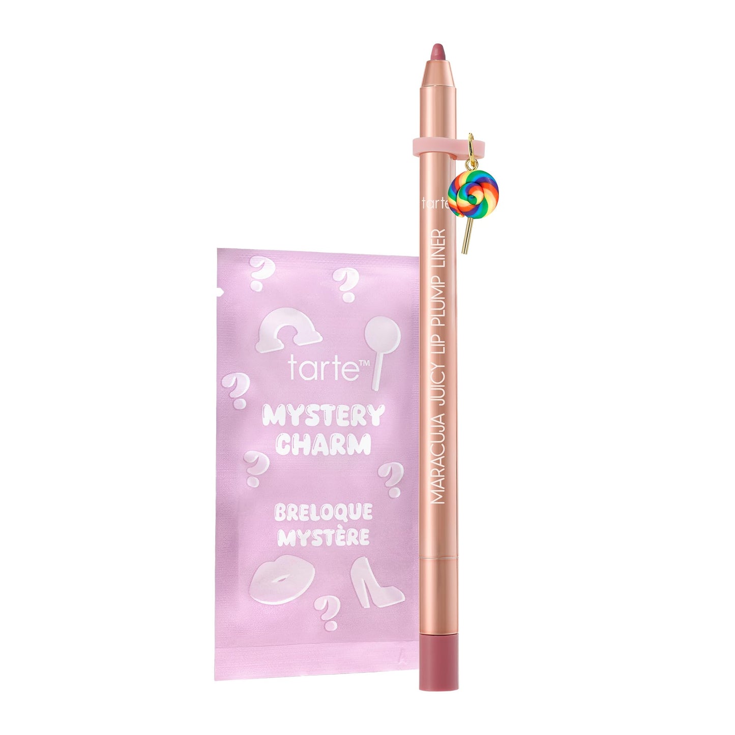 tarte maracuja juicy lip plump liner - Plumping Lip Liner with Hyaluronic Acid to Hydrate Lips, No-Needle Plumping Effect, Includes Mystery Charm, Vegan & Cruelty-Free, full size, cool mauve