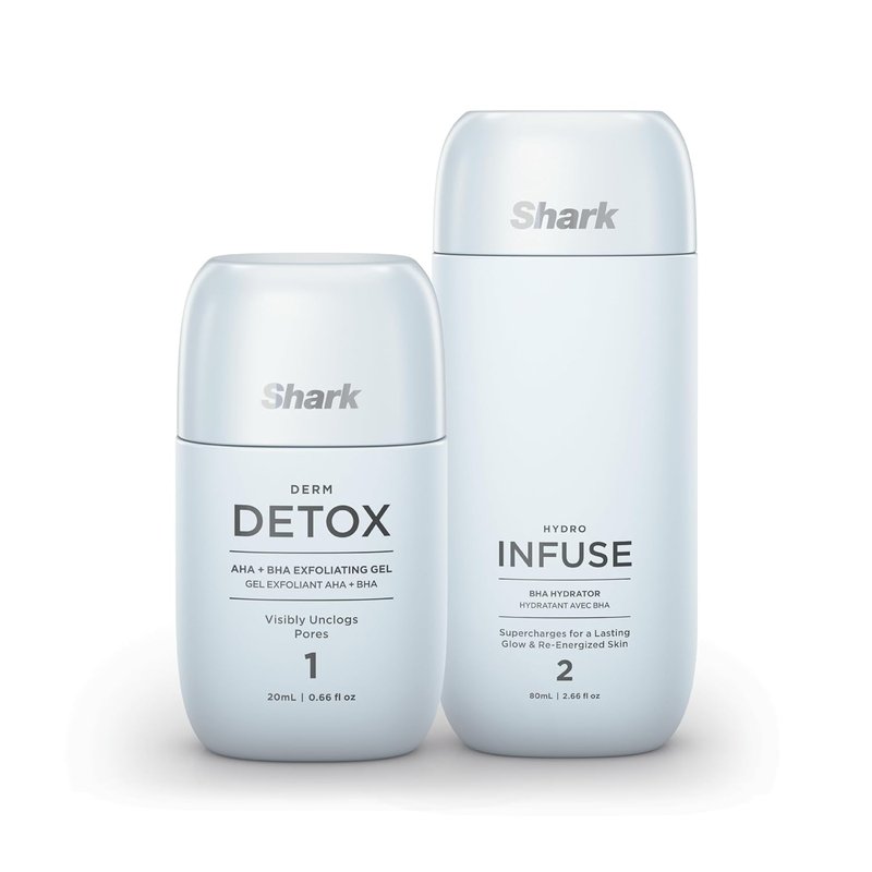 Shark FacialPro Glow Replenishment Kit - AHA + BHA Exfoliating Gel & Hydro Infuse Hydrator for Spa-Level Skin Care | Compatible with FacialPro Glow System