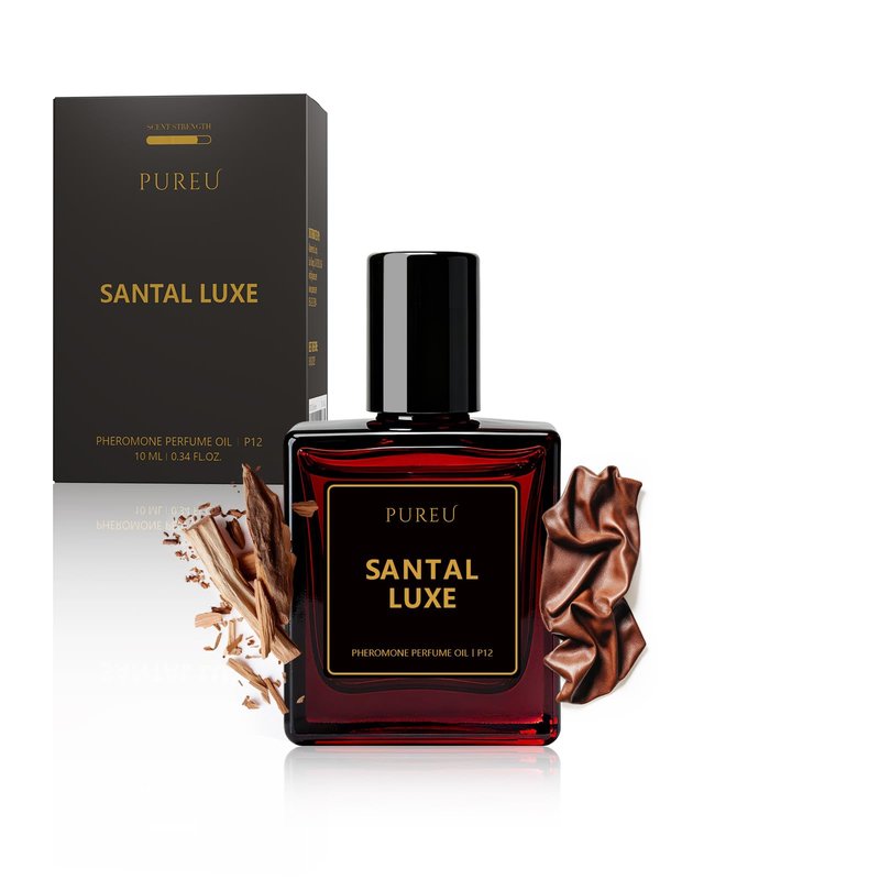 PUREU Pheromones Perfumes for Women, Long Lasting Santal Luxe Pheromone Perfume Fragrance Roll on Eau De Parfum with Essential Oil, Pheromones Oil for Women, 0.34 Fl Oz/10Ml Made in USA