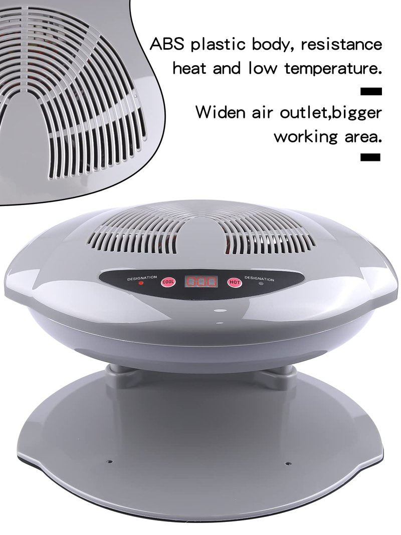 Kalolary Nail Lamp, 400W Air Nail Dryer Nail Fan Hair Dryer for Hands and Feet Nail Polish Automatic Sensor Warm Cool Breeze Use at Home and Salon (Grey)