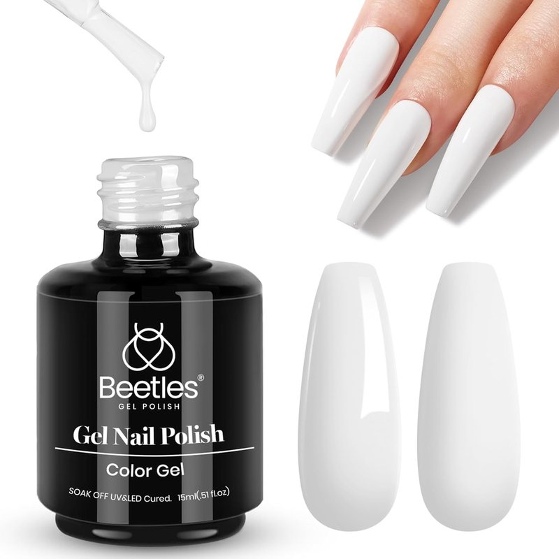 Beetles White Gel Nail Polish - 15ml Soak Off UV Gel for DIY French Manicure | Summer Colors