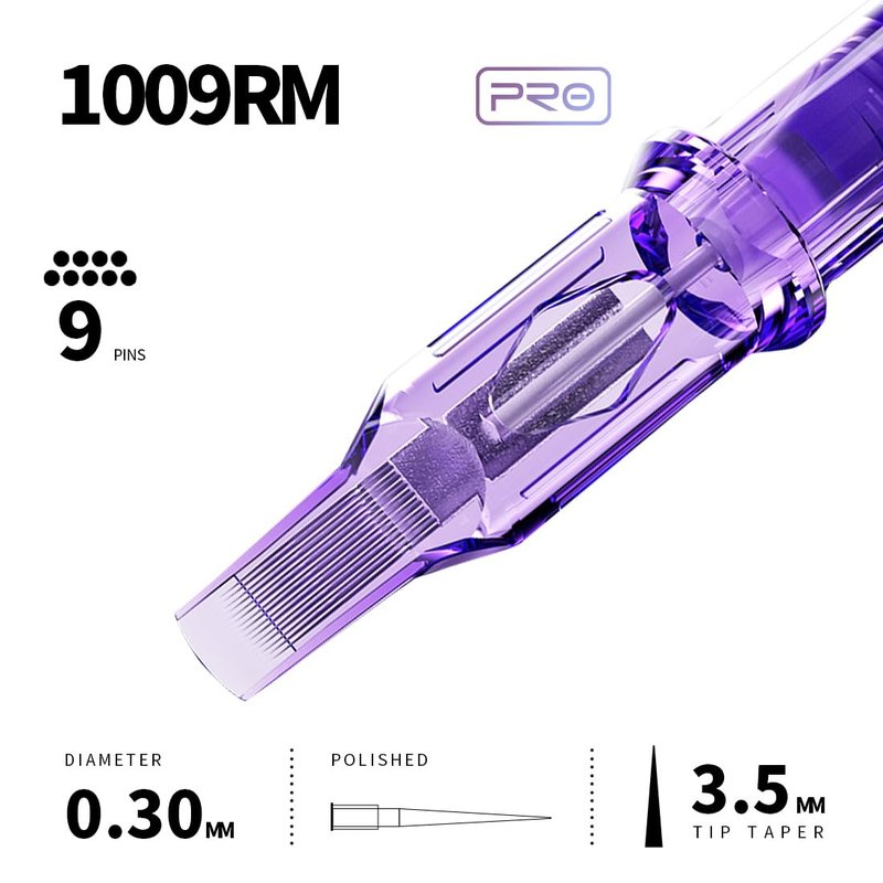 Mast Tattoo Pro Tattoo Cartridge 1009RM Curved/Round Magnum with Membrane 20Pcs Disposable Needle Supplies for Soft Shading & Color Blending