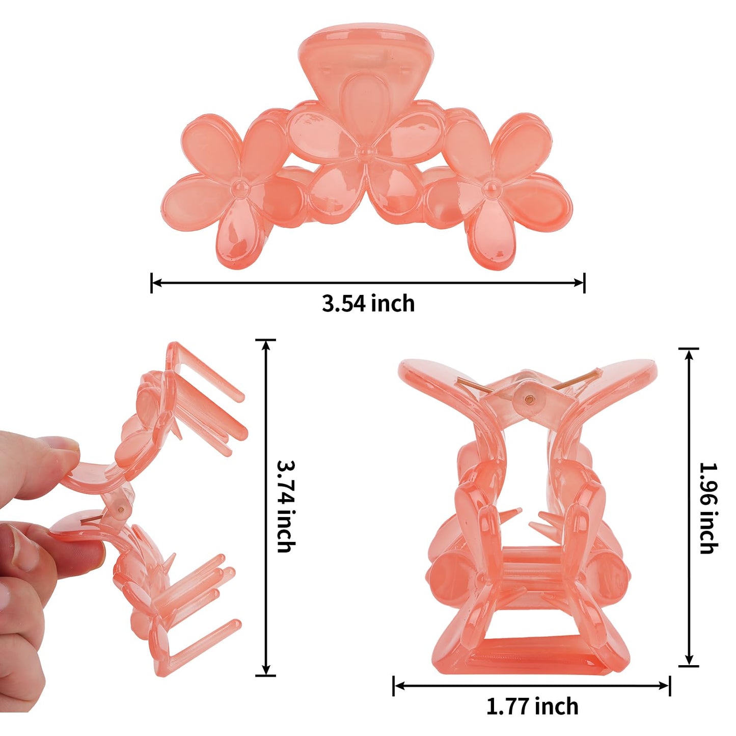 Amariver 4PCS Flower Hair Claw Clips for Women Middle Flower Hair Clips Non-slip Cute Claw Clips Flower Hair Clip for Thick Thin Hair Strong Hold Hair Claws Hair Accessories for Women Girls