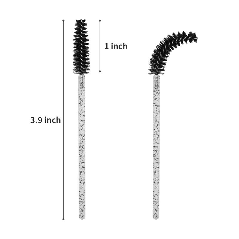 CHEFBEE Disposable Eyelash Brush Kit - 100PCS Mascara Wands for Eyelash Extensions & Eyebrows | Black Container