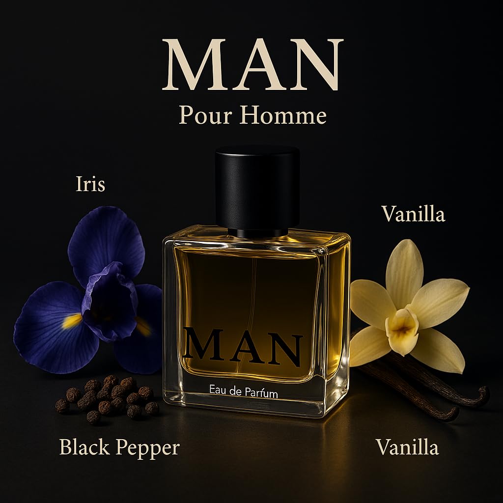 Skiennix Men's Perfume - Luxurious Eau de Parfum with Iris, Vanilla & Black Pepper - 50ml (1.7 fl. oz)