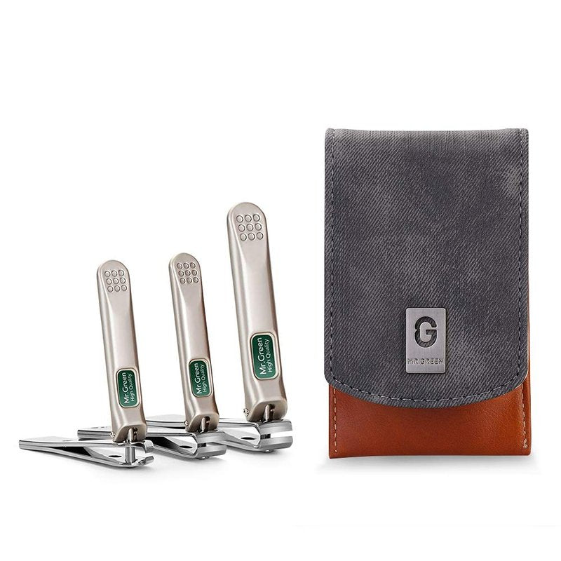 MR.GREEN Nail Clippers Set - 3 Pcs Stainless Steel Nail & Slant Edge Toenail Clippers for All Users