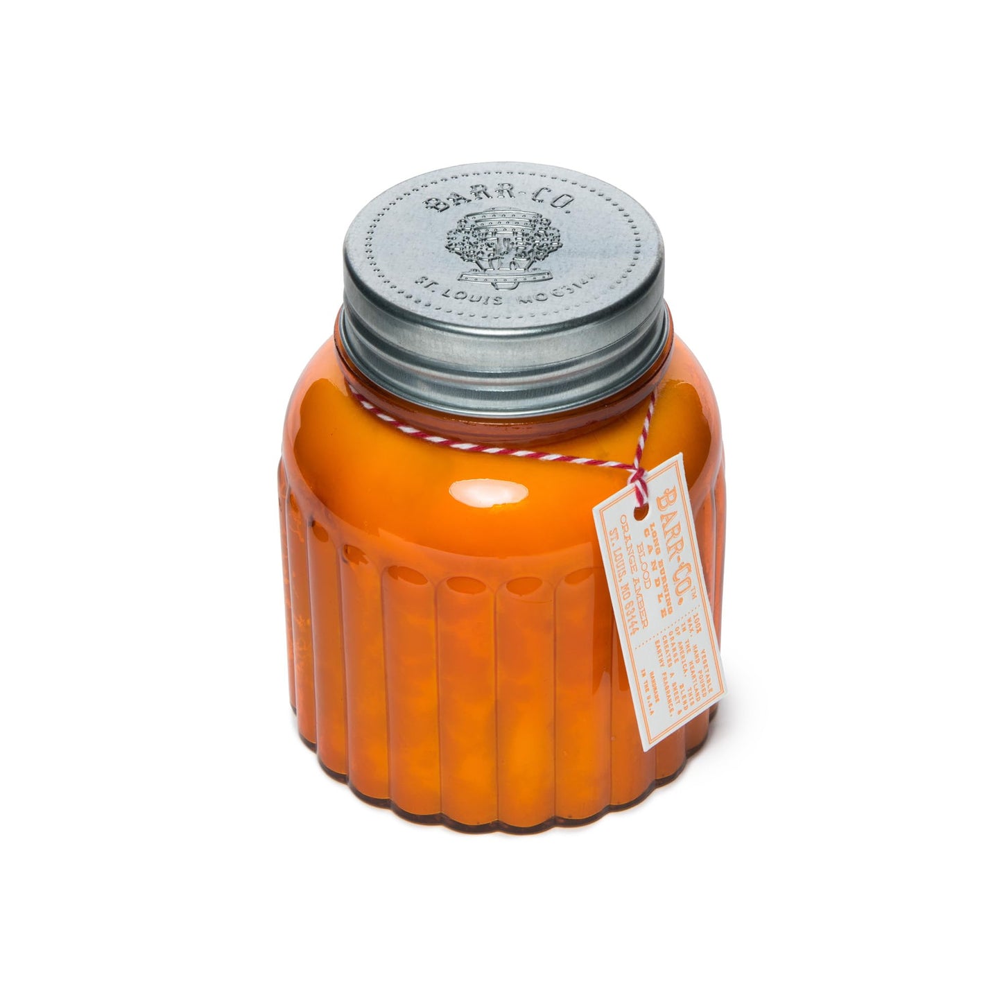 Barr-Co. Soap Shop Blood Orange Amber Apothecary Jar Candle, Orange & Amber Essential Oils, 100% Vegetable & Soy Wax Candles for Home, 120-Hour Burn Time, Clean Burning Candles, 20 oz