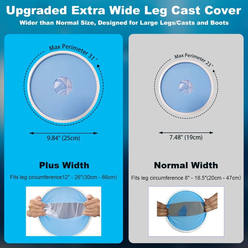 Non-Slip Waterproof Extra Wide Leg Cast Cover for Shower - Protector for Surgery Wounds, Bandage, Large Cast, Knee Immobilizer/Brace, Walking Boots (30 in. Long)