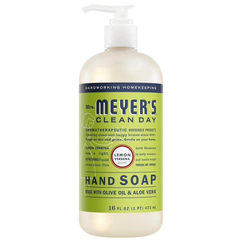 Mrs. Meyer's Clean Day Hand Soap - Refreshing Lemon Verbena Scent | 16 Fl Oz Bottle