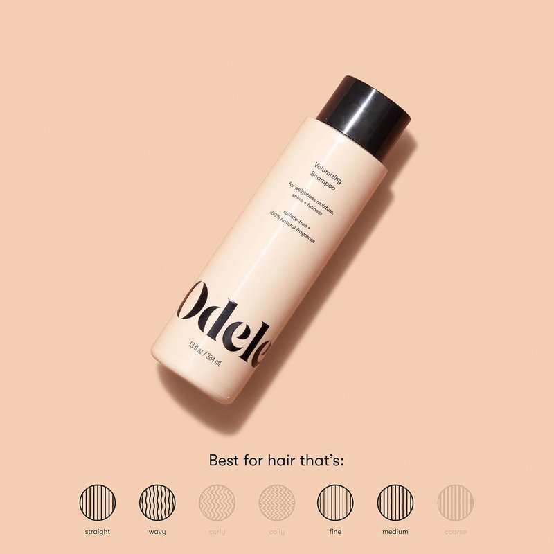 Odele Volumizing Sulfate-Free Shampoo, Adds Moisture, Shine, and Fullness for Straight or Wavy Hair Types, 13 Fl Oz