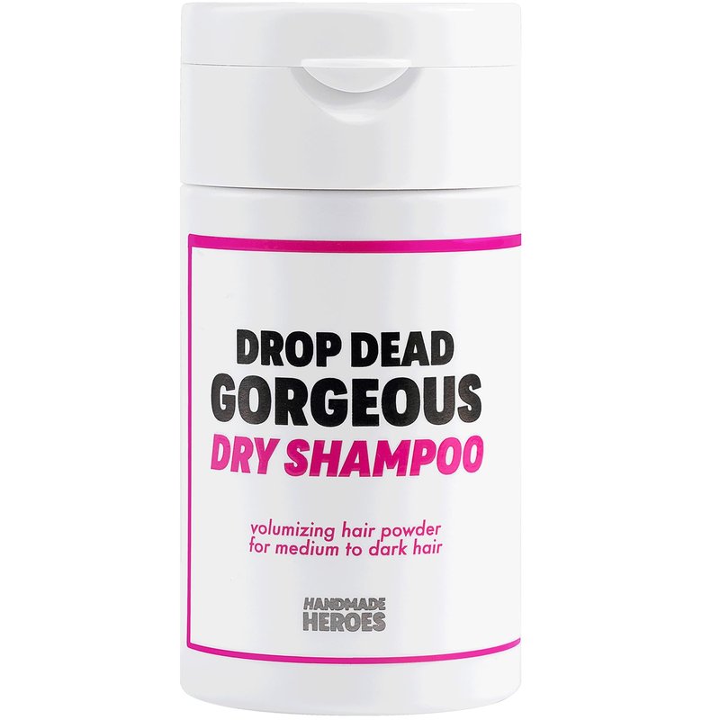 Handmade Heroes Drop Dead Gorgeous Non Aerosol Dry Shampoo Powder 1.8oz - 100% Natural & Vegan Volumizing Powder For Dark Brown Hair & Brunette Hair - Travel Size Haircare for Women