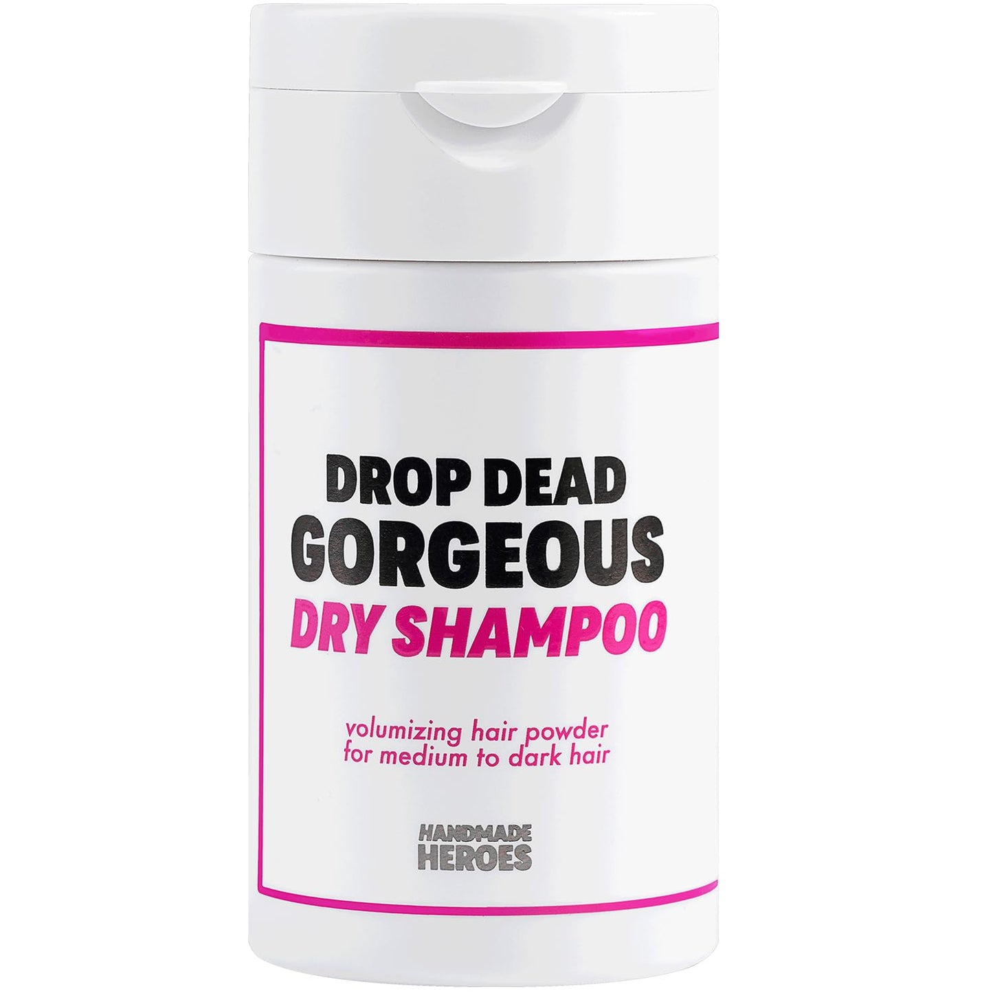 Handmade Heroes Drop Dead Gorgeous Non Aerosol Dry Shampoo Powder 1.8oz - 100% Natural & Vegan Volumizing Powder For Dark Brown Hair & Brunette Hair - Travel Size Haircare for Women