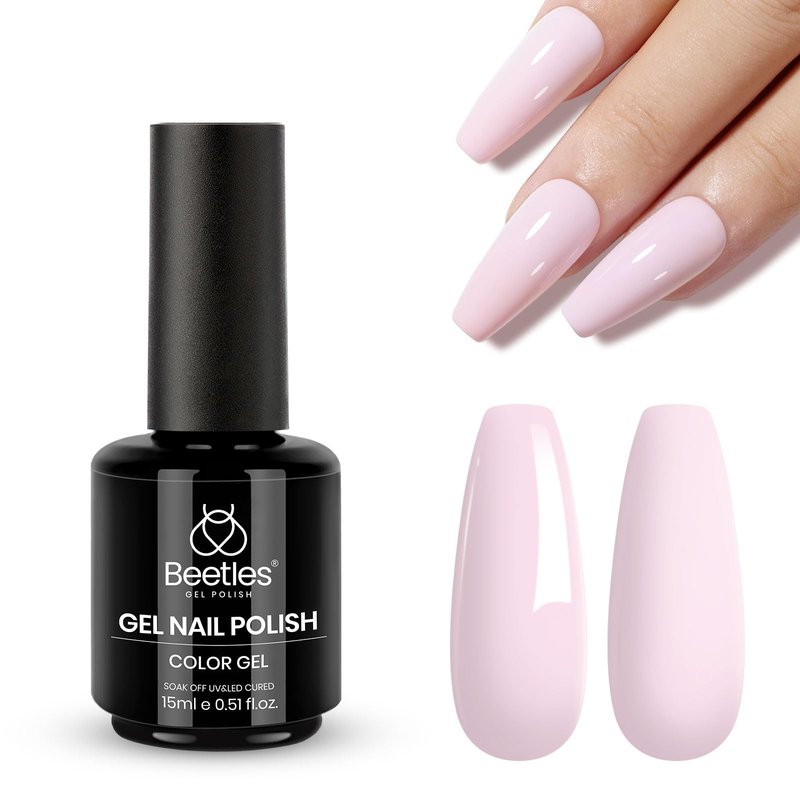 Beetles Gel Nail Polish Set - 2 Colors 15ml Baby Blue Sheer Glitter Purple Soak Off UV Light Blue Gel Polish Set Ethereal Dreams Nail Art Kit DIY Home