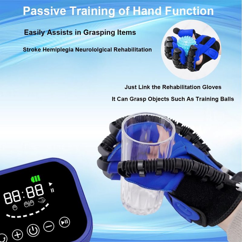 Rehabilitation Robot Gloves,Robot Rehabilitation Gloves,Hand Rehabilitation Equipment,Stroke Hemiplegia Glove(Left Hand-M)