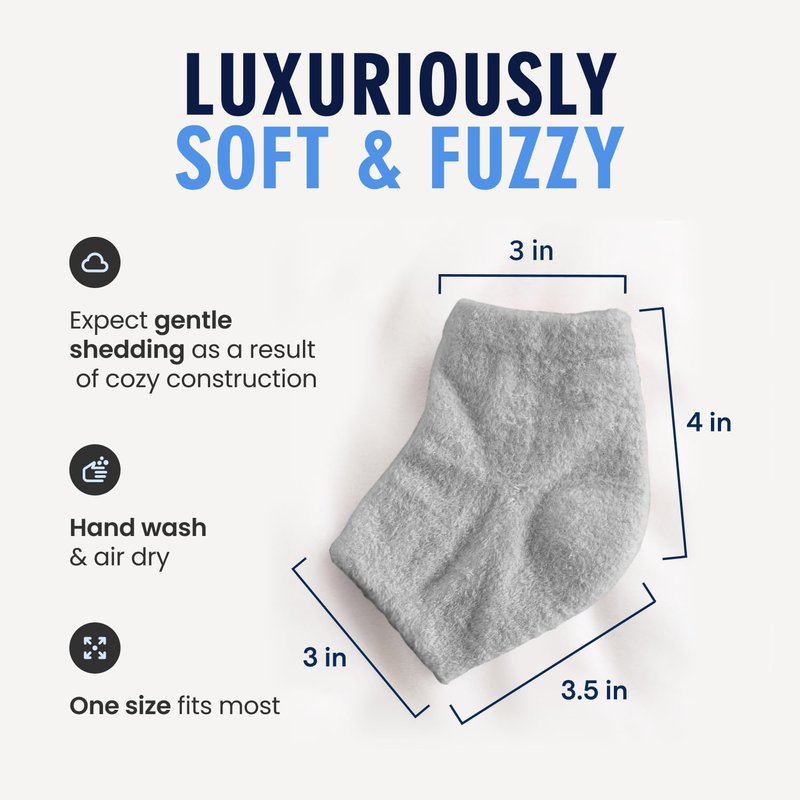 Dr. Frederick’s Original Moisturizing Fuzzy Heel Socks - Cozy Gel-Lined Socks for Dry Cracked Heels - 2 Pairs - Overnight Foot Care with Olive Oil, Vitamin E - Gifts for Women & Men - Mellow Moon