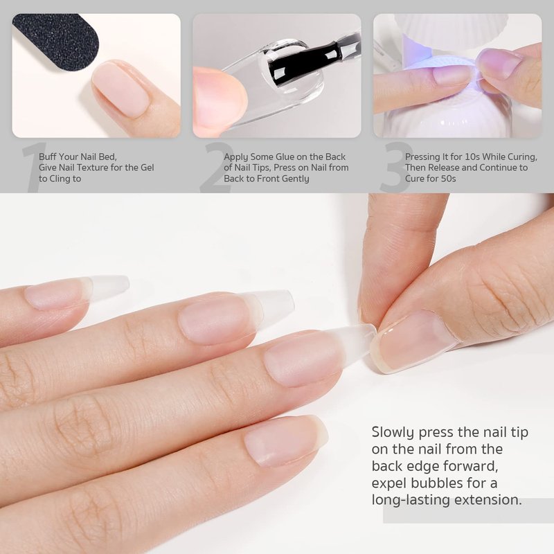 GAOY Nail Glue Gel - 2 in 1 Acrylic Nail Adhesive & Base Coat | 16ml for Long-Lasting Press-On Nails