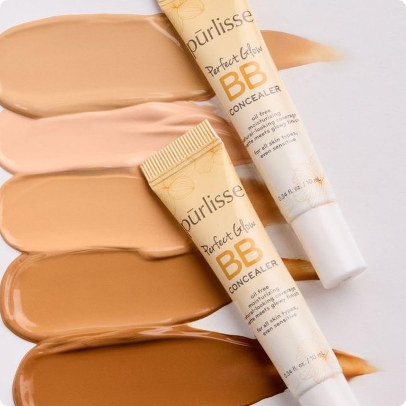 Pūrlisse Perfect Glow BB Cream Concealer - Hydrating Oil-Free Under Eye Concealer with Jasmine & Goji - Fair (0.34 oz)