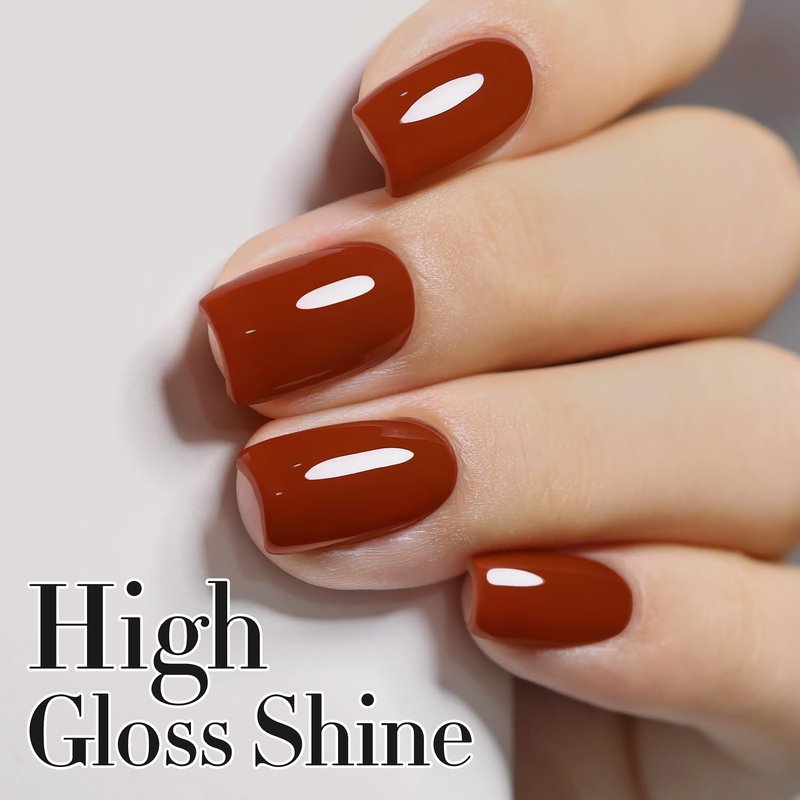 Double Rhythm Burgundy Gel Polish 15ML Pure Sheer Same Color Same Bottle Gel Polish Art Manicure Salon DIY at Home for Women (Tan Red-A1455)